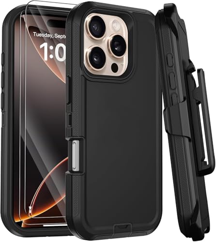 Coque antichoc iPhone 16 E avec clip de fixation noir