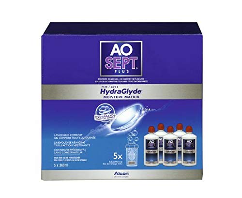 Aosept Plus, soluzione per pulizia e disinfezione di lenti a contatto morbide e rigide, confezione multipla, 1 set