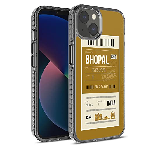 Image of DailyObjects Case for iPhone 13 Compatible with Mag-Safe Wireless Charging, Stride 2.0 Bhopal City Tag Slim Shockproof Back Cover with Inner Magnetic Ring