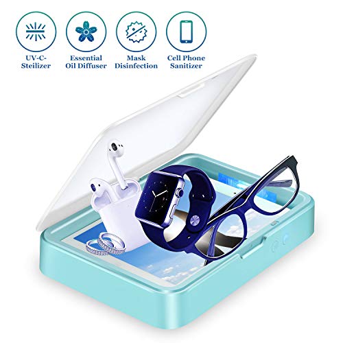 HOLULO Desinfectante para teléfono móvil UV, Teléfono Celular esterilizador Portátil para Herramientas de Maquillaje, Cepillo de Dientes, Joyas, Relojes