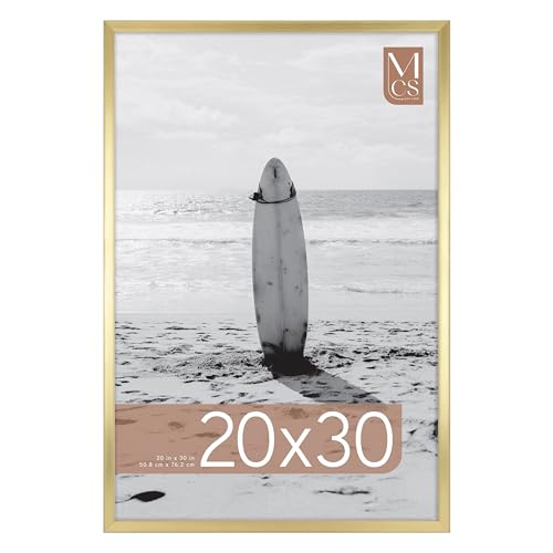 MCS Foundation 20x30 Poster Frame Traditional Brass, Vertical & Horizontal Wall Hanging Large Picture Frame for Photos, Posters & Art Prints (1-Pack)