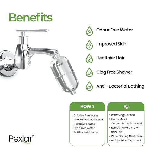 Image of Shower Filter for Bathroom & Tap | Multi Stage Purification | Reduces Chlorine | Hard Water Filter for Hair Fall & Skin | Long Cartridge Life | Fits All Most Showers
