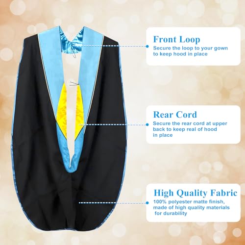 Image of Unisex Doctoral Graduation Gown with Gold Piping | Academic doctoral Cap and Gown for Graduation Ceremony