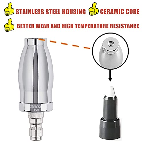 Boquilla turbo de alta presión 3600 PSI con sistema giratorio y orificio 3.0 para limpieza 4
