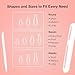 Cre8tion Soft Gel Nail Tips, Extra Extra Long Square Shape, 602 Tips in 14 Sizes (00-9) for Professional Nail Extensions