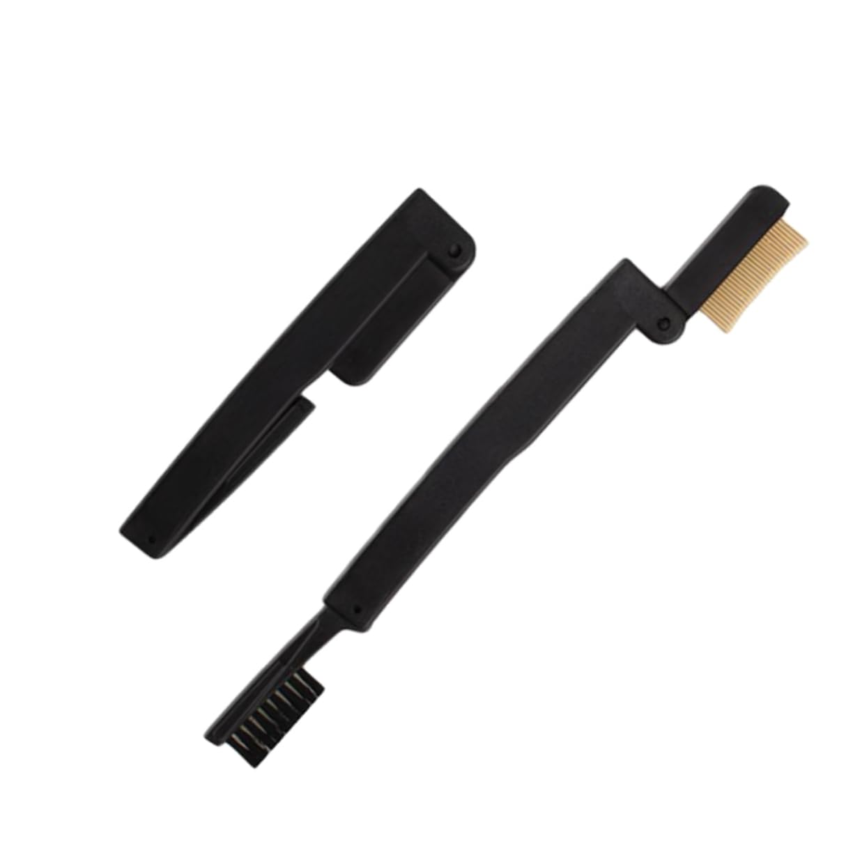 Beavorty Portable Folding Eyebrow Brush 2-in-1 Eyelash Comb Makeup Tool for Lady Durable Material Easy to Carry