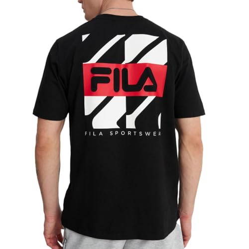 FILA - Camiseta negra para hombre, Negro , M