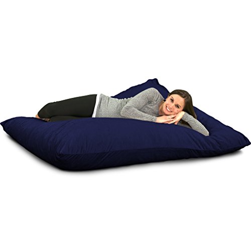 ULTIMATE SACK Ultimate Pillow: Giant Foam-Filled Furniture - Machine Washable Covers, Double Stitched Seams, Durable Inner Liner, and 100% Virgin Foam. Giant Pillow. (Navy, Suede)
