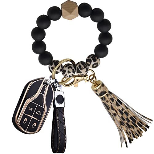 Feiyagoo Key Chains Women For Car Key Ring Bracelet,Keychain Wristlet,Silicone Beaded Bangle Chains #TOP23
