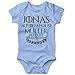 Produktbild Mikalino Babybody mit Spruch für Jungen Mädchen Unisex Kurzarm Individueller Name aus dem Hause | handbedruckt in Deutschland | Handmade with Love, Farbe:Sky, Grösse:80