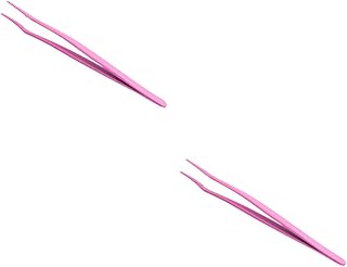 FRCOLOR 2 Peças Pinças De Aço Inoxidável Aplicador De Cílios Para Cílios Postiços Pinças De Cílios Para Cílios Postiços Pinças De Conjunto De Cílios Pinças De Aço Inoxidável Cílios Clipes