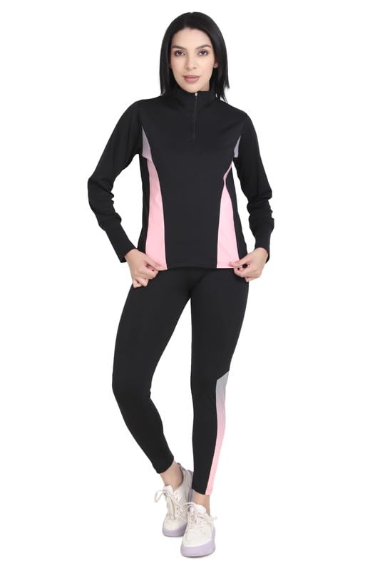 benzos Women’s Sports Tracksuit Set with Full Sleeve Zip Jacket & Stretchable Leggings | Breathable Activewear for Gym, Yoga & Running |-picture-7
