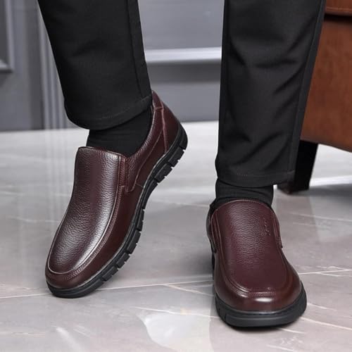 Men's Leather Loafers, Comfortable Slip on Shoes, Office Formal Shoes, Casual Men's Shoes, Round Toe Loafers 6