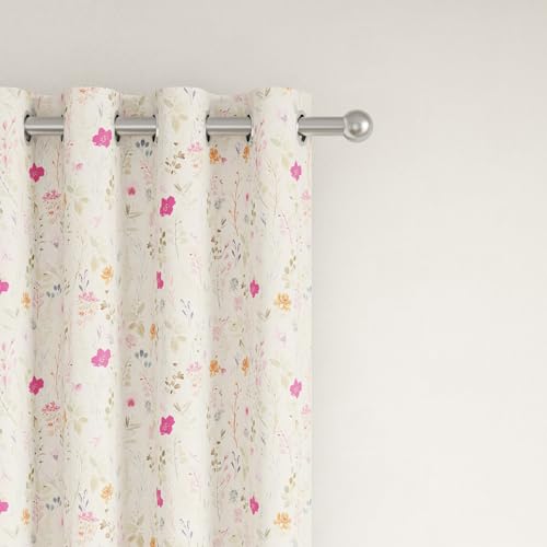 Image of Wakefit Printed Blackout Long Door Curtains 9 Feet | Set of 1 | Upto 99% Room Darkening | Double Layered Fabric | Thermal Insulated & Noise Reducing Curtains for Living Room| Splash Beige