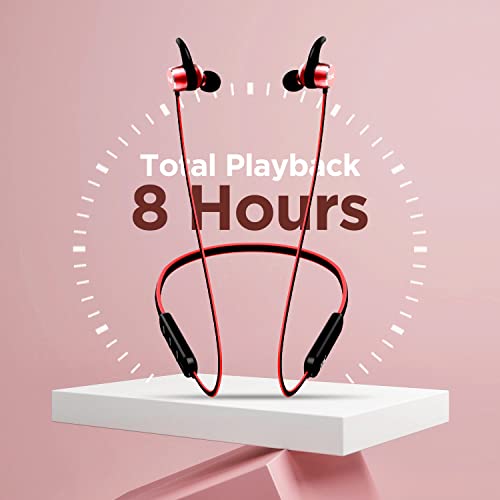 Image of Boat Rockerz 255 in-Ear Earphones with 8 Hours Battery, IPX5, Bluetooth V5.0 and Voice Assistant(Raging Red)