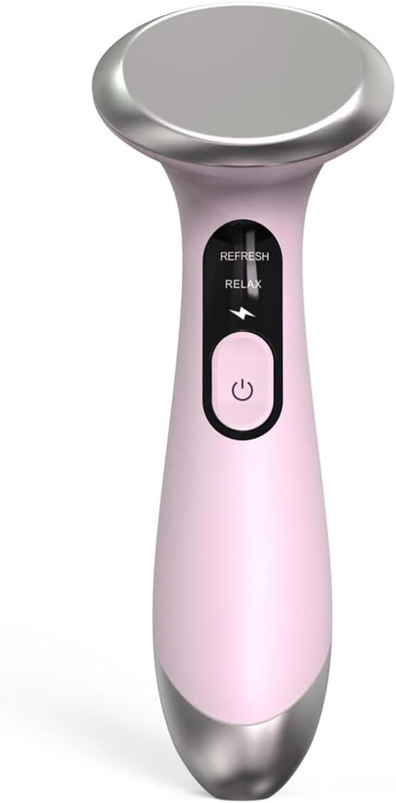 3-in-1 Eye Therapy Device with Heat and Cooling and Vibration, Heated Eye Wand for Dry Eyes, Puffiness, Eyes Massager for Eyes Strain Relief, Dark Circles, Depuffing Wand for Skin Radiance (Pink)