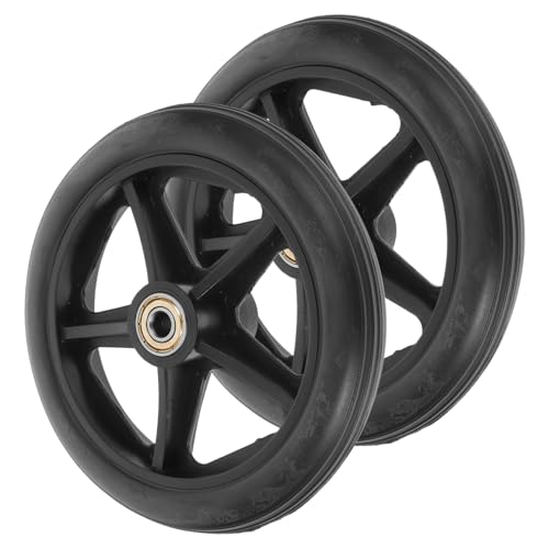 Mikikit Replacement Wheelchair Front Wheel 6 Inch 2 Pcs Non Skid Treads for Easy Mobility