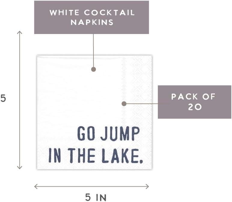 Santa Barbara Design Studio Paper Cocktail Napkins Lake-Themed Beverage Napkin Pack of 20, 5" x 5", In The Lake image 5