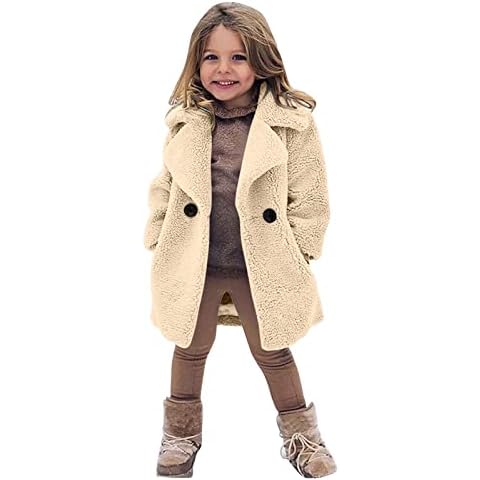 Wifgmjy Girls Winter Teddy Fleece Coat Cover