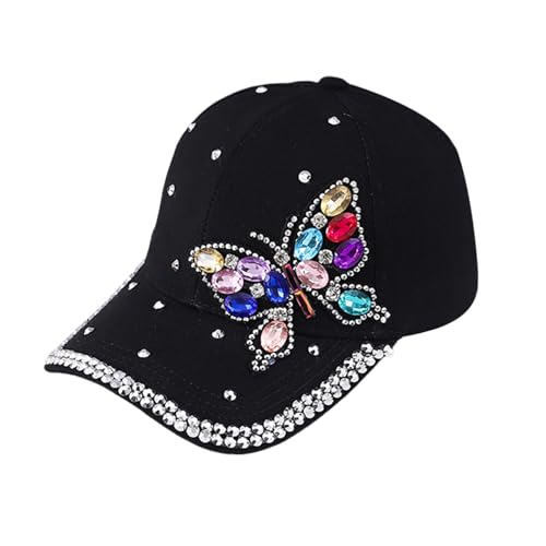 Gorra deportiva de mujer con mariposa y strass