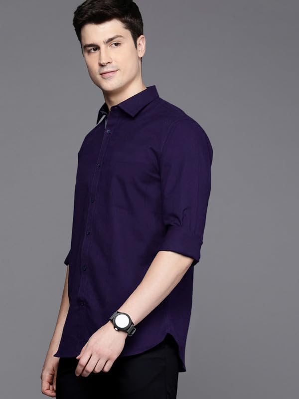 Image of Pinkmint Men's Solid Shirt | Soft Cotton Blend | Casual Shirt | Plain | Full Sleeve - Regular Fit (Combo | Available in Plus Size and Combo Pack of 3)