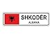 EpochSign - Cartello Stradale Shkod?r Albania, Bandiera albanese, Città, Campagna, Strada, in Metallo, 10 x 40,6 cm