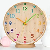 VIVILINEN Lernuhr Kinder Wanduhr Kinderzimmer Lautlos 20cm Wanduhr ohne Tickgeräusche für Schulanfänger, Jungen und Mädchen, Einschulung Geschenk