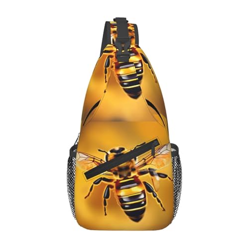 Mochila de pechera con estampado de abeja para mujer y hombre miniatura 1