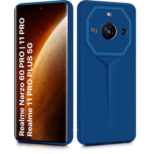 Image of WOW IMAGINE Back Cover for Realme Narzo 60 PRO | 11 PRO | 11 PRO Plus 5G | Blade Series Ultra Thin Case with Lightweight Design | Camera Protection | Soft Matte Silicone Flexible Mobile Case - Blue
