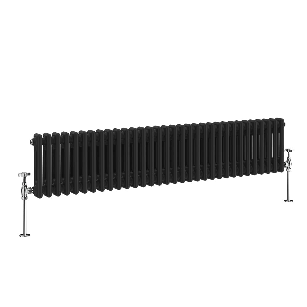 NRG 300 x 1460mm Black Radiator Traditional 2 Column Horizontal Central Heating Cast Iron Rads