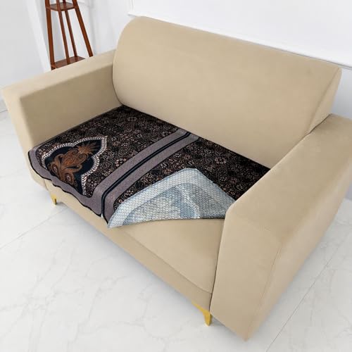 Image of Homerz Premium 'Maharaja Paradise Series' Sofa Cover | Net Fabric Sofa Cover | Washable, Anti-Dust Backed & Wrinkle Resistant Cover (Sheesh Mahal, 2 Seater, Only Seat Cover)