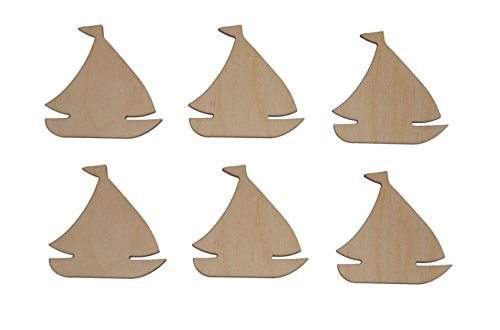 Sailboat Cut Outs Unfinished Wood Mini Boats 2.5