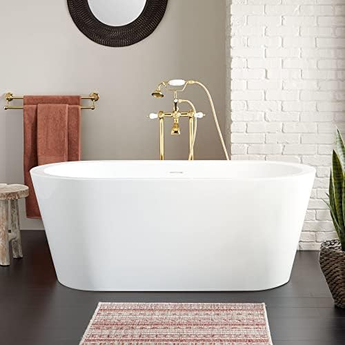 Signature Hardware 480887 Leith 65" Acrylic Soaking Tub with Integrated Overflow and Drain - White