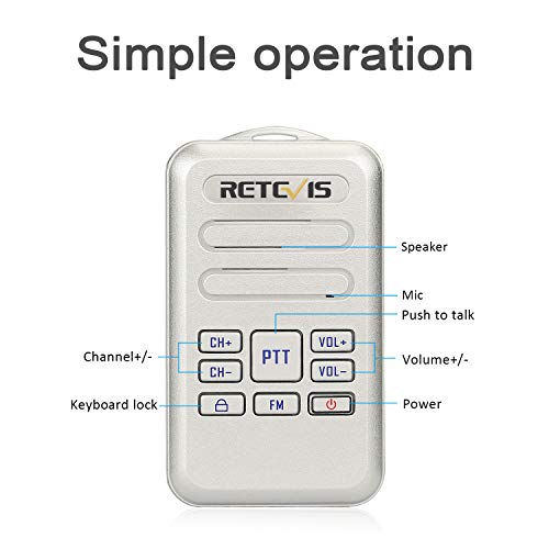 image for Retevis RT20 Mini Walkie Talkie,Wearable Walkie Talkies with Lanyard,H