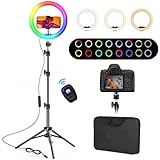 Ring Light with Stand and Phone Holder 10.2'', BBeiyy LED Circle Lights Ring Light with Phone Holder and Storage Bag for Live Stream/Makeup/YouTube Video/TikTok, Compatible with All Phones