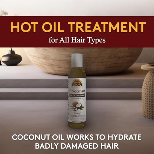 Noix de coco huile chaude traitement pour rituel spa capillaire à la maison Okay 6oz