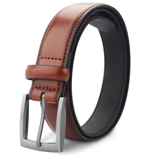 Men's belt Brown Leather Belt for Men Classic & Stylish Leather Dress Belt Casual Belt for Business Work
