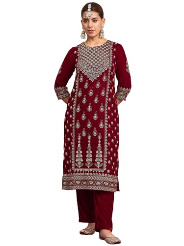 Kurta en velours Varanga avec pantalon chic argenté pour femme