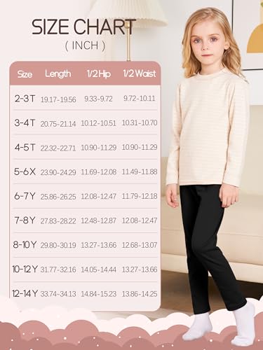 3 Pack Girls Leggings Thick Cotton Leggings for Girls Kids Full Length Pants Stretchy2