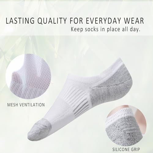Image of EPEIUS Thick No Show Socks for Women Athletic Ankle Socks Cushioned Running Low Cut Non Slip Footies 3 /6 Pairs
