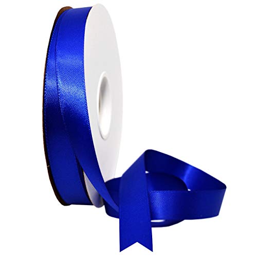 Image of Morex Ribbon 08816 /50-329 Double Face Satin Ribbon, 3 /8 inchx 50 Yd, Cobalt