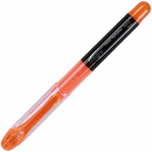 Integra Resaltador de tinta líquida, punta de cincel, resistente a la decoloración, naranja fluorescente (ITA33313)