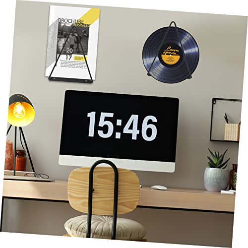 Soporte de pared para vinilos PRETYZOOM de hierro con diseño triangular flotante pack de 2 8