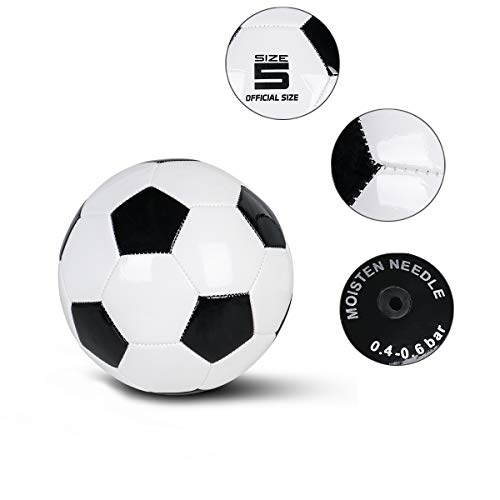 image for YANYODO Traditional Soccer Ball for Training Recreation Practice, Clas