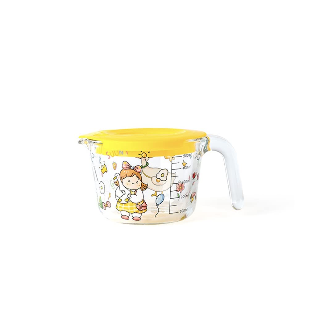 Tasse à mesurer en verre 500ML jaune XMING pour cuisine et cuisson