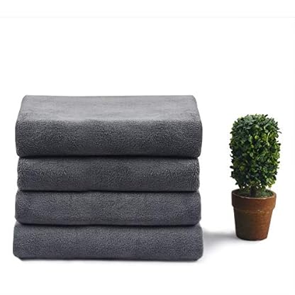 KinHwa Mikrofaser Handtuch 4er Set | Weiche und leichte Microfaser Handtücher, Super saugfähiges Sporthandtuch| 40cm x 76cm | Reisehandtuch Schnelltrocknend & fusselfrei | Grau – Bild 7
