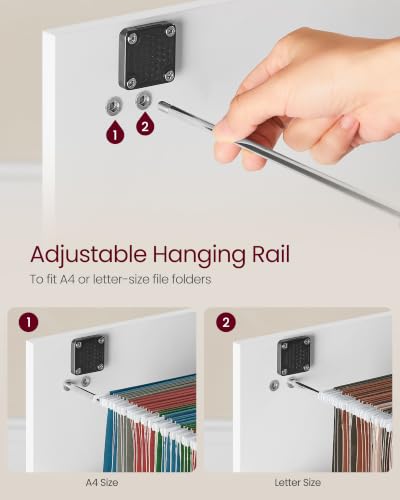 Image of VASAGLE 2 Drawer File Cabinet with Locks, for A4, Letter Sized Documents