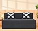 uberlyfe 3 Seater Sofa Cum Bed | Jute Fabric Washable Cover | 2 Cushions Silver Edge Pattern | Dark Grey | 5' X 6' Feet