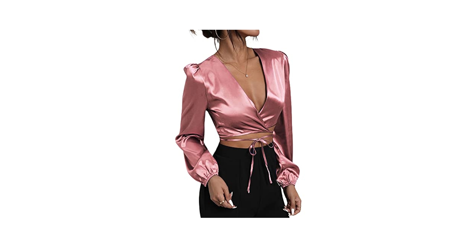 トップス crispy satin tops Smocked Crinkled Satin Shirt | Michael Kors [US]
