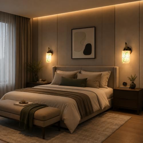 Image of ADWAIT Home Decor Wall Lights Glass Lamp Shade with Premium Finish & E27 Bulb Holder for Living Room, Bedroom, Balcony, Kitchen, Cafes | Decorative Night Lamps Fixtures | Elegant Wall Hanging Lights